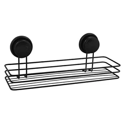 Afbeelding van MSV doucherekje/badkamerrekje zwart 35 x 14 cm 10 kg metaal