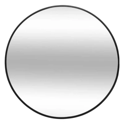 Afbeelding van Atmosphera Spiegel/wandspiegel rond Dia 38 cm metaal/glas zwart