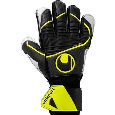Afbeelding van Uhlsport Soft Flex Frame JR Black Fluo Yellow Keepershandschoenen Maat 4