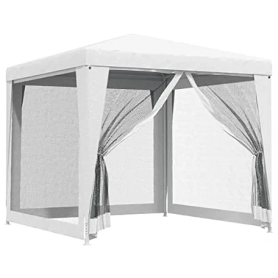Afbeelding van Partytent met 4 mesh zijwanden 2,5x2,5 m wit
