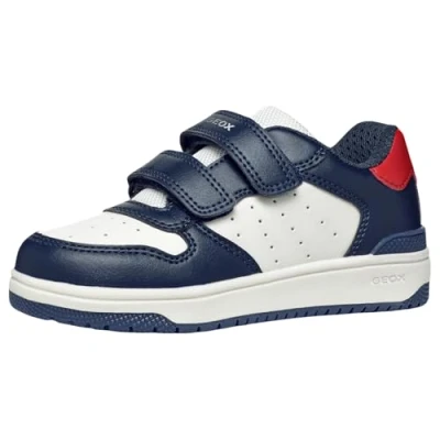 Afbeelding van Geox J Washiba Sneakers laag voor kinderen, Maat: 38, Navy white Kunststof/ textiel