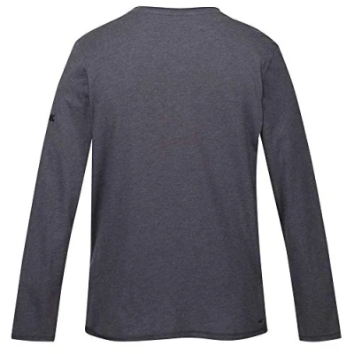 Afbeelding van Het Regatta Karter Ii T Shirt Met Lange Mouwen Heren Katoen Coolweave Donker Grijs