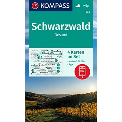 Afbeelding van KOMPASS WK Set 888 Wandelkaart Schwarzwald Gesamt (4 Karten) 1:50.000
