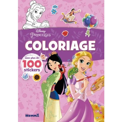 Image de Disney Princesses Coloriage avec plus de 100 stickers (Raiponce et Mulan)