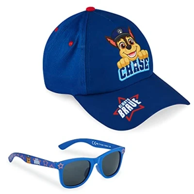 Afbeelding van Paw Patrol Honkbalpet en kinderzonnebril Zonnehoed voor jongens &amp; UV400 zonnebril kinderen zomerset, Blauw, one size