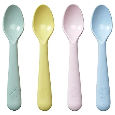 Afbeelding van Ikea Kalas 4 kinderlepels (verschillende kleuren), BPA vrij