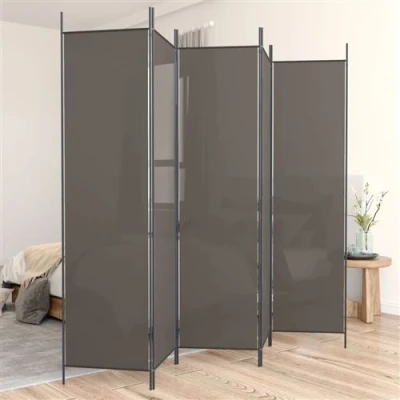 Afbeelding van vidaXL Kamerscherm met 5 panelen 250x220 cm stof antracietkleurig