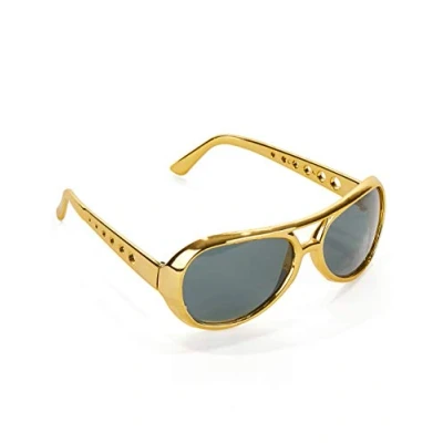 Afbeelding van W WIDMANN MILANO Party Fashion 6740R Rock&#039;n&#039;Roll bril, gouden frame, bruine kunststof glazen, carnaval, themafeest