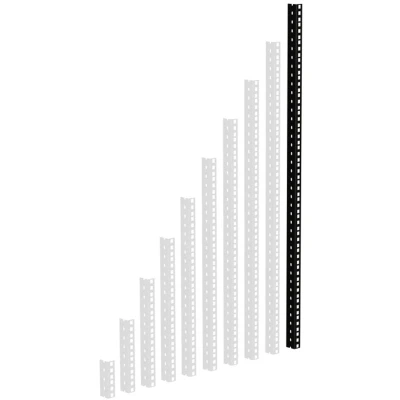 Afbeelding van Adam Hall 61535B20 Rackrail, zwart geperforeerde gaten, 20 HE Profiel