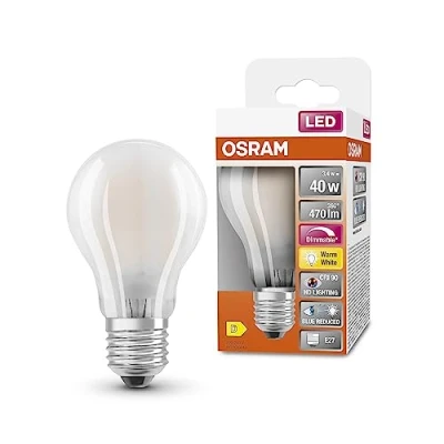 Afbeelding van OSRAM Superstar + Classic A GLFR 40 led lamp, E27, 3,4 W, 470 lm, 2700 K, warm wit licht, onderste oogbelasting, muggennet