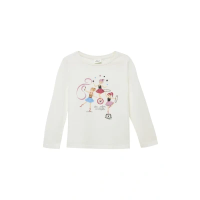 Afbeelding van s.Oliver MIT Glitzer Longsleeve voor kinderen, Maat: 116/122, Ecru