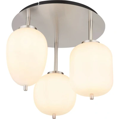Afbeelding van Globo plafonniere Blacky i nikkel metaal 46 cm E14 fitting 15345 3DNO