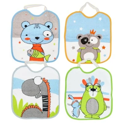 Afbeelding van Ti TIN Waterdichte slabbetjes voor baby&#039;s, met rubberen sluiting, 4 stuks