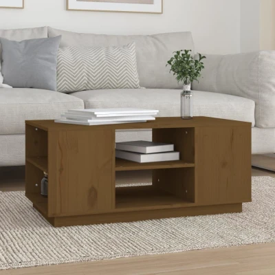 Afbeelding van Salontafel 90x49x40,5 cm massief grenenhout honingbruin
