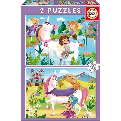 Afbeelding van EDUCA puzzel 2 x 20 stuks EENHOORNS EN SPROOKJES