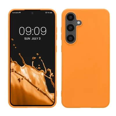 Afbeelding van kwmobile telefoonhoesje geschikt voor Samsung Galaxy S24 FE Hoesje smartphone Back cover in fruitig oranje