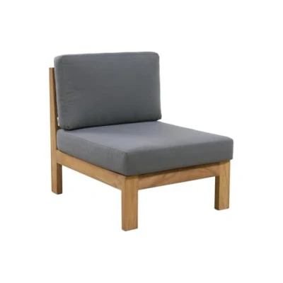 Afbeelding van Vente unique Tuinfauteuil van teakhout Licht naturel en grijs SUMINI MYLIA L 85 cm x H 77 D 70