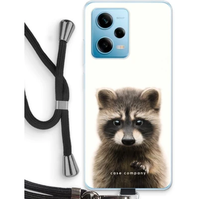 Afbeelding van Case Company® hoesje met Koord geschikt voor Xiaomi Redmi Note 12 Pro 5G Rocco Telefoonhoesje Zwart Bescherming aan alle Kanten en Over de Schermrand