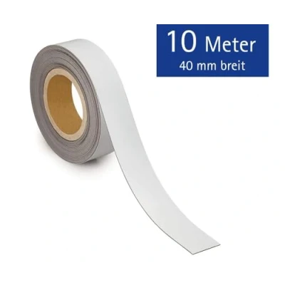 Afbeelding van Magneetband MAUL beschrijf wisbaar 10mx40mmx1mm wit