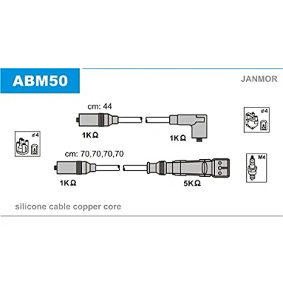 Afbeelding van JANMOR ABM50 Bougiekabelset