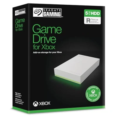 Afbeelding van Seagate Game Drive for Xbox, 5 TB, externe harde schijf, draagbare HDD, USB 3.2, 1e generatie, wit, Xbox gecertificeerd, RGB LED, met 3 jaar (STKX5000100)