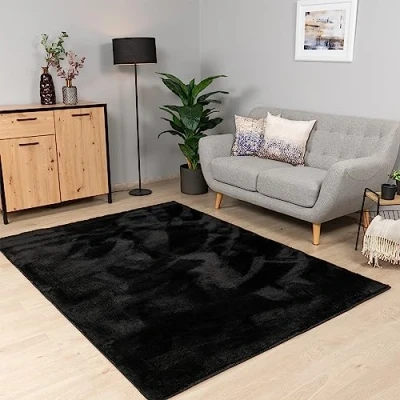 Afbeelding van Paco Home Vloerkleed Woonkamer Laagpolig Wasbaar In Wasmachine Eenkleurig Zacht 60x100 cm