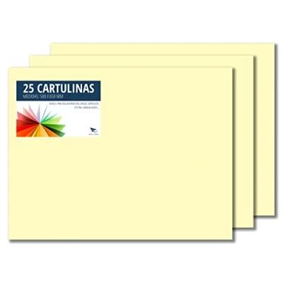 Afbeelding van Raylu Paper® 50 x 65 cm karton, 25 stuks, 180 g/m², kleurrijk kartonnen papier, cm, ideaal voor knutselen, kantoor, tekenen, origami (crème)