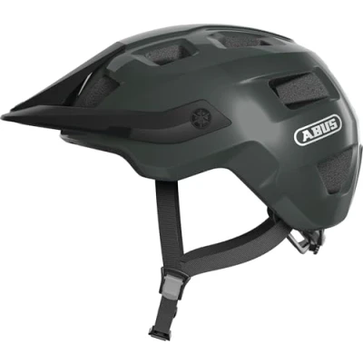 Afbeelding van ABUS MoTrip MTB helm, robuuste fietshelm met in hoogte verstelbaar vizier voor mountainbike, individuele pasvorm, uniseks, briljant groen, maat L