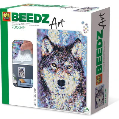 Afbeelding van Ses Creative Beedz Art Strijkkralen Wolf 45.5X30 Cm 7000 Stuks