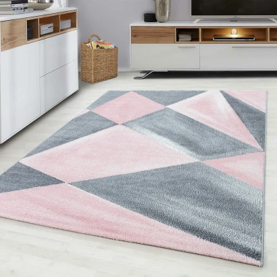 Afbeelding van Beta Vloerkleed Grijs / Roze Laagpolig 120x170 cm