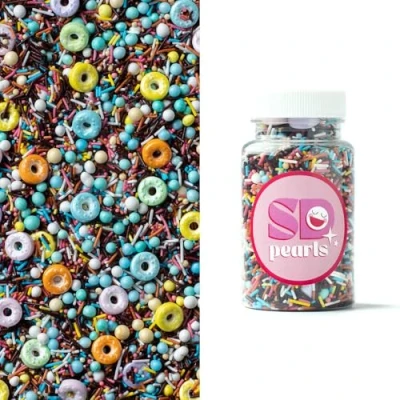 Image de SD Pearls Boules de sucre colorées pour anniversaire d&#039;enfant, fête prénatale, fêtes à thème et cupcakes, décoration gâteau comestible gâteaux, muffins desserts (mélange « Choco Charm
