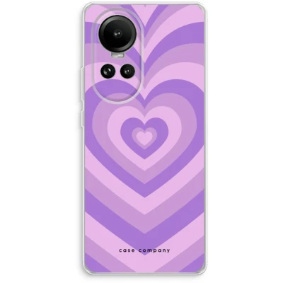 Afbeelding van Case Company® hoesje geschikt voor Oppo Reno 10 Hart Paars Soft Cover Telefoonhoesje Bescherming aan alle Kanten en Schermrand