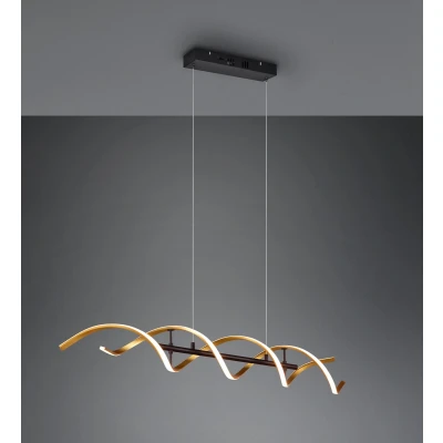 Afbeelding van Trio leuchten LED Hanglamp Hangverlichting 45W Aanpasbare Kleur Dimbaar Rechthoek Goud Aluminium