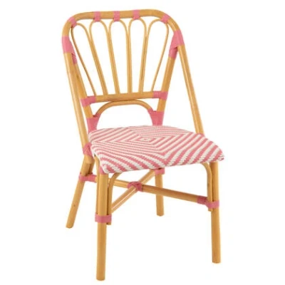 Afbeelding van J Line stoel Live rotan/kunststof naturel/roze
