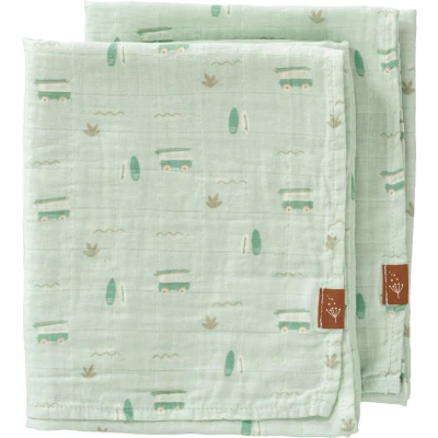 Afbeelding van Fresk Set 2 Hydrofiele Doeken 70x60cm Surf Boy