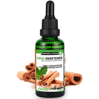 Afbeelding van ALPHAPOWER FOOD Stevia Kaneeldruppels natuurlijk voedselaroma I Vloeibare zoetstof sterk geconcentreerd 1 x 50 ml. drops, flavdrops