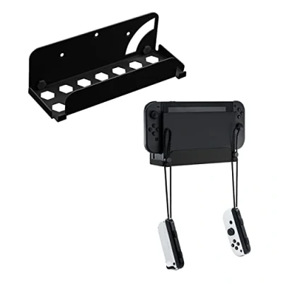Afbeelding van Mcbazel wandhouder voor NS Switch OLED, van ijzer met montageschroevenset en schroevendraaier, compatibel Switch/Switch OLED console, zwart