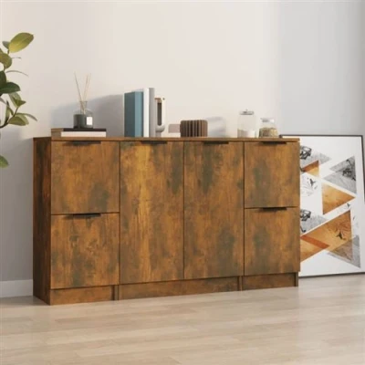 Afbeelding van vidaXL Dressoirs 3 st bewerkt hout gerookt eikenkleurig
