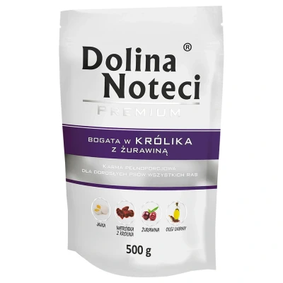 Afbeelding van 20 X 500 g Dolina Noteci Premium Pouches Konijn met Cranberry Hondenvoer