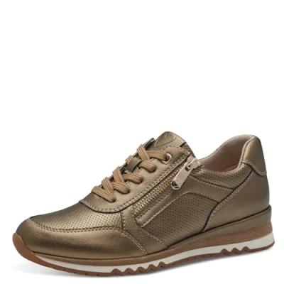 Afbeelding van Marco Tozzi Sneakers laag, Dames, Maat: 41, Dark gold Hoogwaardig imitatieleer