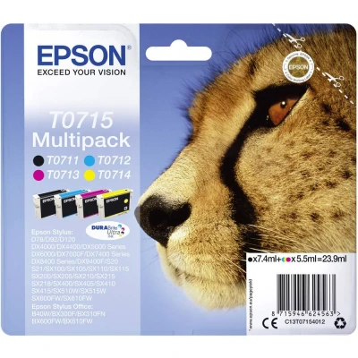Afbeelding van Epson T0715 (C13T07154010) Inktcartridge 4 kleuren Voordeelbundel