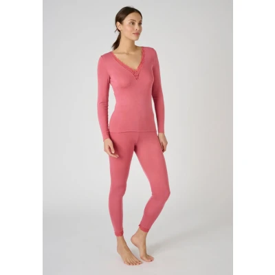 Afbeelding van Damart T shirt kant met lange mouwen Thermolactyl Sensitive Vrouwen Roze 34 36 (XS)