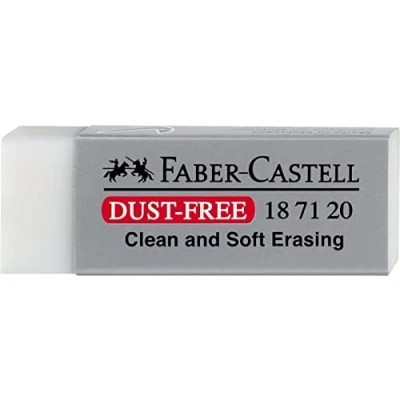 Image de FABER CASTELL Gomme plastique DUST FREE, gris Dimensions: (L)62 x (P)22 (H)13 mm, sans PVC, rapide et taches, gommage doux avec peu de résidus (187120)
