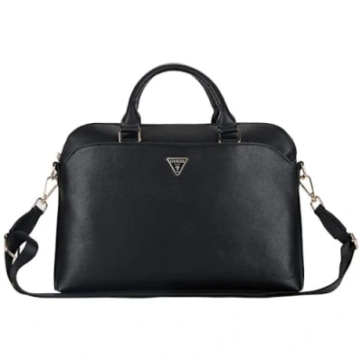 Afbeelding van CG MOBILE Gelicentieerde Guess Grained Zipper Pocket Driehoek Logo 15 inch (15 inch), zwart, zwart.
