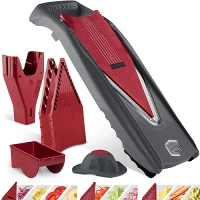 Afbeelding van Börner Vital Mandoline, starterset (8 delig), groentesnijder (V mandoline) voor groenten en fruit + accessoires, 8 snijsoorten