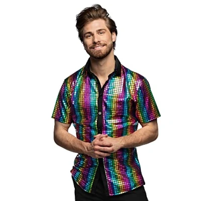 Afbeelding van Boland Shirt Disco Diamond regenboog (XXL) Volwassenen Danser/danseres 80&#039;s &amp; 90&#039;s Pride Progress