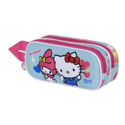 Afbeelding van Karactermania Sanrio Hello Kitty Dubbel etui 3D blauw 22 x 10 cm, Blauw, één maat, etui,