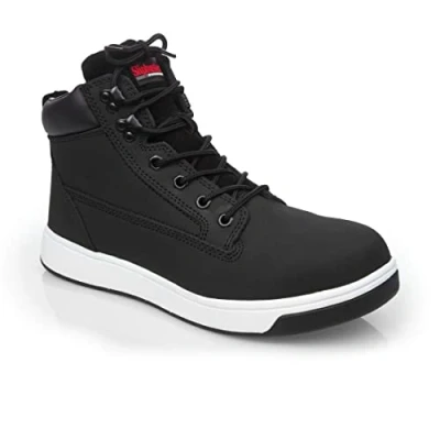 Afbeelding van Slipbuster Chaussures de sécurité antidérapantes avec embout en acier, Noir, Taille : UK 11/EU 46, Classement S1 SRC, Cuir Nubuck, cuisine, sécurité, BB422 46