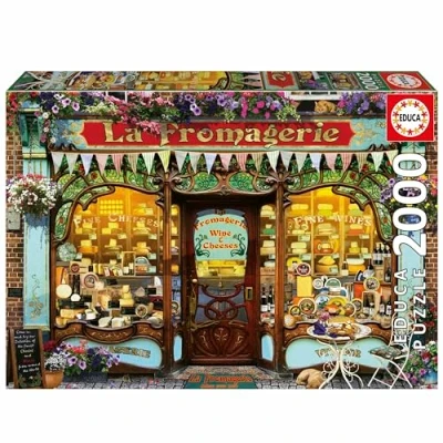 Afbeelding van Educa Puzzel van 2000 stukjes voor volwassenen De Kaaswinkel bevat Fix Lijm. Afmetingen: 96 x 68 cm. Vanaf 14 jaar (20264)