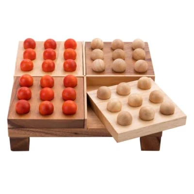Afbeelding van Engelhart 350250 Quinto van hout Zweeds houten spel voor 2 spelers strategiespel gezelschapsspel 20,5 x 5 cm